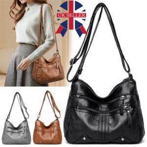 Womens Shoulder Bag Ladies Multi Pocket Messenger Handbag Cross Body Bags UK